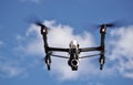 CAMERA DRONE: White Clouds & Blue Sky Background Royalty Free Stock Photo