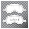 Eye sleep mask. Vector mock up illustration. White sleep accessory object. Eye protection for rest night travel Royalty Free Stock Photo