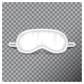 Eye sleep mask. White sleep accessory object. Eye protection for rest night travel, blindfold. Vector mock up