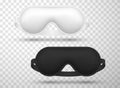 Eye sleeping masks black and white realistic 3d template mock up. Sleep accessories