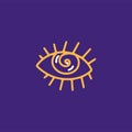 Eye spiral hypnotic imagination mystery magic line style icon illustration