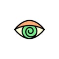 Eye spiral iridology icon. Simple color with outline vector elements of alternative medicine icons for ui and ux, website or