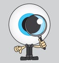 Huge eyeball looking through a magnifying glass Royalty Free Stock Photo