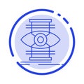 Eye, Success, Focus, Optimize Blue Dotted Line Line Icon