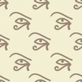 Eye of the sun Ra. Horus seamless pattern. Vector ancient Egyptian icon. Moon eye of Thoth, protection symbol. Amulet egypt Royalty Free Stock Photo