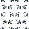 Eye of the sun Ra. Horus seamless pattern. Vector ancient Egyptian icon. Moon eye of Thoth, protection symbol. Amulet egypt Royalty Free Stock Photo
