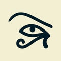 Eye of the sun Ra. Horus. Vector ancient Egyptian icon. Moon eye of Thoth, protection symbol. Amulet egypt pharaoh pyramid