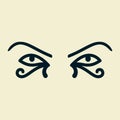 Eye of the sun Ra. Horus. Vector ancient Egyptian icon. Moon eye of Thoth, protection symbol. Amulet egypt pharaoh pyramid