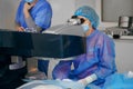 Eye surgeons perform surgery on the patient. surgeons at work. medical conceptions