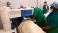 Eye Surgery in dark operation theatre