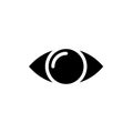 Eye symbol flat black line icon, Vector Illustration Royalty Free Stock Photo