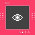 Eye symbol icon with iris. Graphic elements for your design