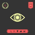 Eye symbol icon with iris . Graphic elements for your design