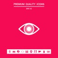 Eye symbol icon with iris . Graphic elements for your design