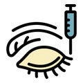 Eye and syringe icon color outline vector Royalty Free Stock Photo