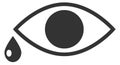 Eye with tear drop black icon. Crying logo Royalty Free Stock Photo