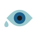 Eye with tear flat style vector illustration Royalty Free Stock Photo