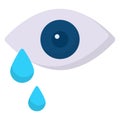 eye tears, drops flat icon