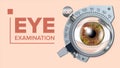 Eye Test Banner Vector. Correction Device. Optometrist Check. Test Illustration