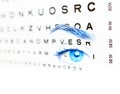 Eye test for blue eyes 20-20 vision Royalty Free Stock Photo