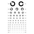 Eye Test Chart Vector. Rings Chart. Vision Exam. Optometrist Check. Medical Eye Diagnostic. Sight, Eyesight. Optical