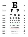 Eye Test Chart Vector. Vision Exam. Optometrist Eyesight Chart Check. Medical Eye Diagnostic. Sight. Optical Glasses Royalty Free Stock Photo