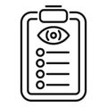 Eye test checklist assessing vision and eyesight Royalty Free Stock Photo