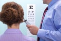 Eye test at the opticians Royalty Free Stock Photo