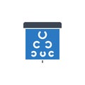 Eye Test related vector glyph icon. Royalty Free Stock Photo