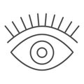 Eye thin line icon. Beauty vector illustration isolated on white. Eyelashes outline style design, designed for web and