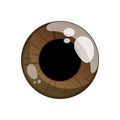 Eye three-dimensional brown gradient with highlights and shadows on a white background Royalty Free Stock Photo