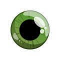 Eye three-dimensional green gradient with highlights and shadows on a white background Royalty Free Stock Photo