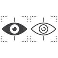Eye tracking line icon, outline and solid vector sign, linear an Royalty Free Stock Photo