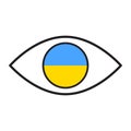 Eye ukraine. Stop war sign. Peace symbol. Support ukraine sign. Vector illustration. stock image. Royalty Free Stock Photo