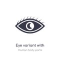 eye variant with enlarged pupil outline icon. isolated line vector illustration from human body parts collection. editable thin