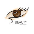Eye vector icon, logo design for fashion, beauty, cosmetics, spa, web icon, hand drawn Royalty Free Stock Photo