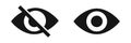Eye vector icon. See and unsee symbol. Don`t look icons