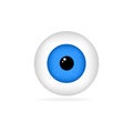 Eye vector look icon. Eyeball vision blue eyesight view symbol ball isolated icon Royalty Free Stock Photo