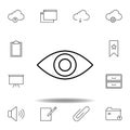 eye view outline icon. Detailed set of unigrid multimedia illustrations icons. Can be used for web, logo, mobile app, UI, UX