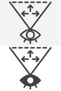 360 eye view vector icon set in line and solid different style Royalty Free Stock Photo