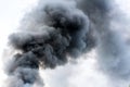 Eye view of vintage antenna in front of fire burning smoke in ea