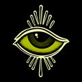 Eye vinttage art Illustration hand drawn style premium vector for tattoo, sticker, logo Royalty Free Stock Photo