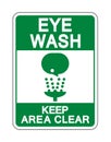 Eye Wash Keep Area Clear Sign Isolate On White Background,Vector Illustration