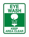 Eye Wash Keep Area Clear Sign Isolate On White Background,Vector Illustration