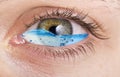 Eye with water inside Royalty Free Stock Photo