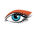 Eye on white background. Eyes art. Woman eye. The eye logo. Eyes art