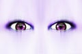 Fantastic eyes in purple tones Royalty Free Stock Photo