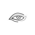 Eye wrinkle, blepharoplasty icon. Element of anti aging outline icon for mobile concept and web apps. Thin line Eye wrinkle,
