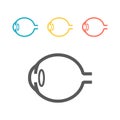 Eyeball anatomy line icon. Vector sign for web graphics.