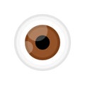 Eyeball brown color isolated on white, eye graphic brown for icon, eyeball illustration for clip art, eyesight symbol, eyeball